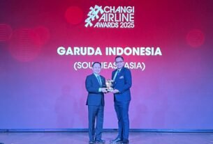 Garuda Indonesia Catat Pertumbuhan Internasional 56,38%, Raih Penghargaan Bergengsi dari Changi