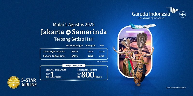 Jadwal Penerbangan Garuda Indonesia Jakarta - Samarinda pp