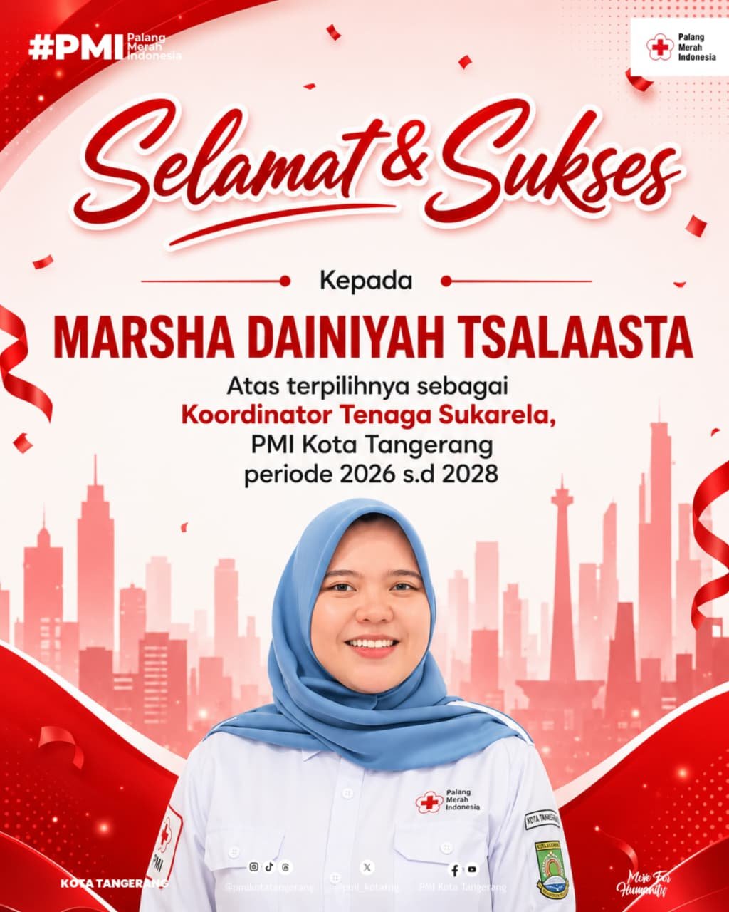 Pernah 10 Tahun di Unit Donor Darah, Marsha Dainiyah Terpilih Pimpin TSR PMI Kota Tangerang