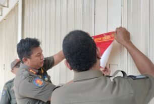 Belum Kantongi PBG, Bangunan Calon Gerai Indomaret di Cimone Jaya Disegel