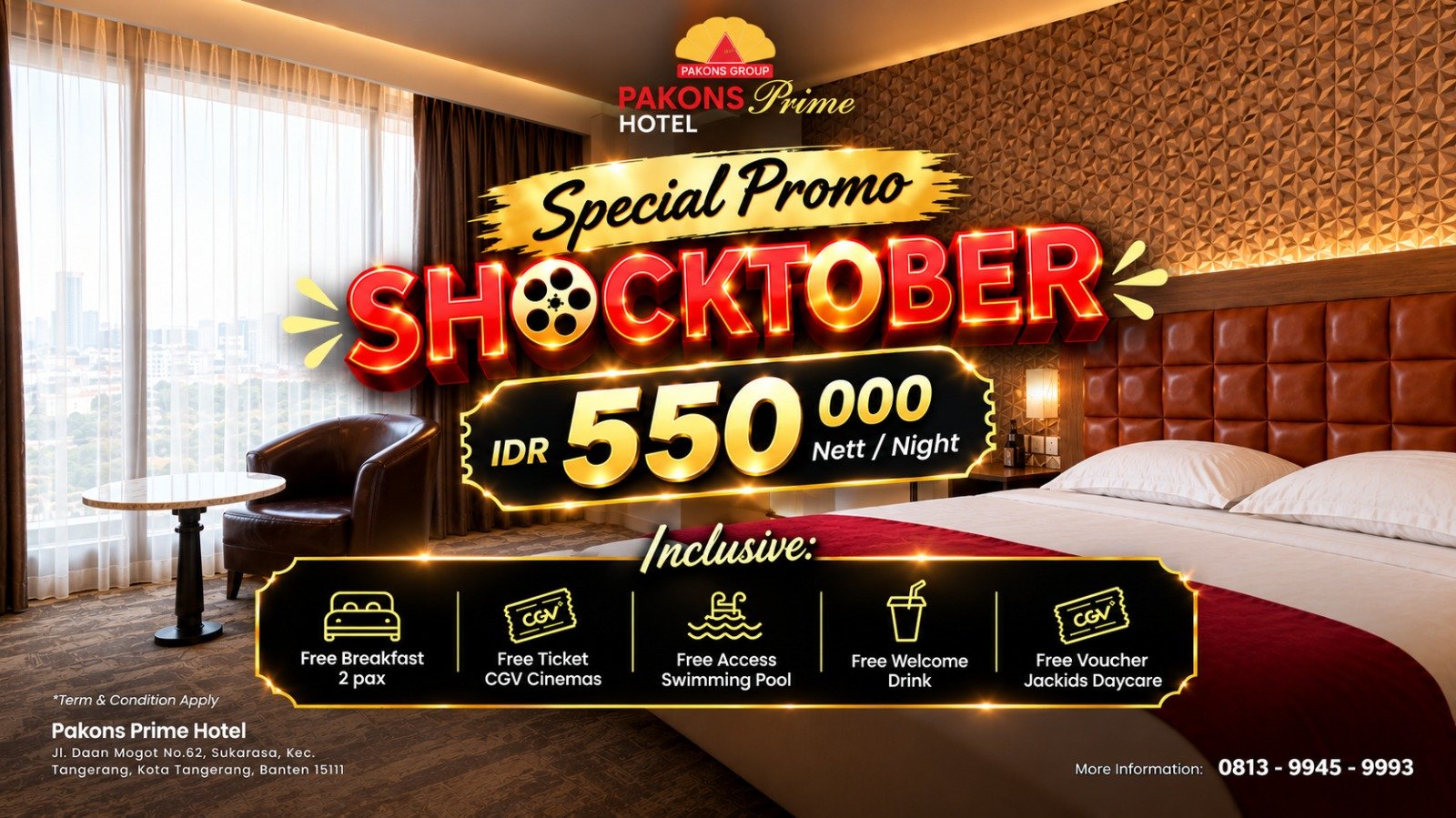 Pakons Prime Hotel Tangerang Tawarkan Promo Kamar Mulai Rp431 Ribu pada Oktober 2026